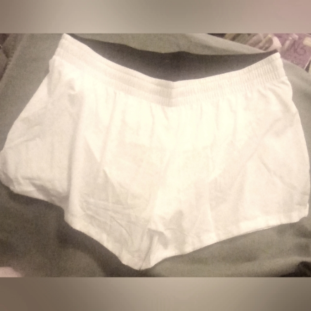 Fabletic~Run Breathe Run~XXL White Athletic Shorts for Women